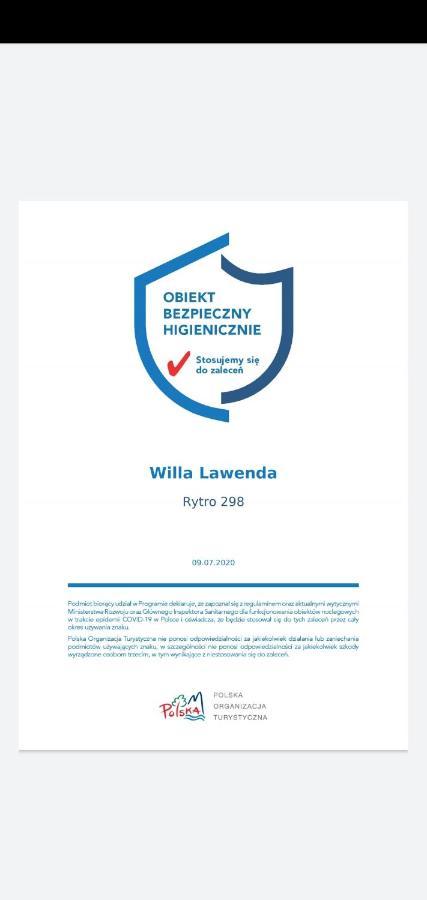 Willa Lawenda Rytro Extérieur photo